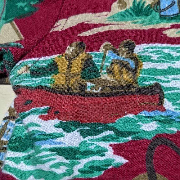 VINTAGE Mens PUNCH Red Hunting Fishing Camping Novelty Long Sleeve Button Down L - Picture 6 of 7